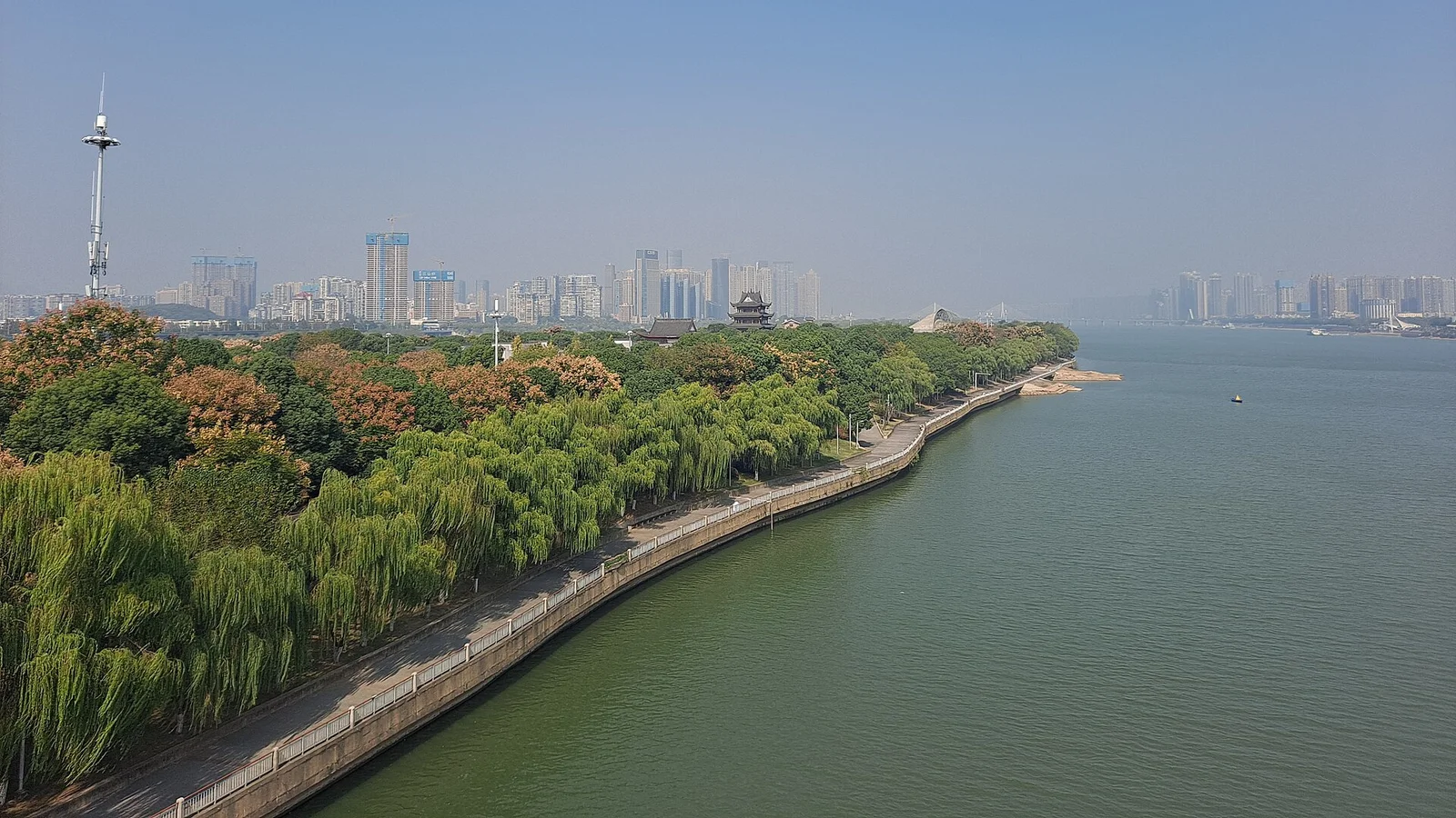 Changsha skyline and riverfront
