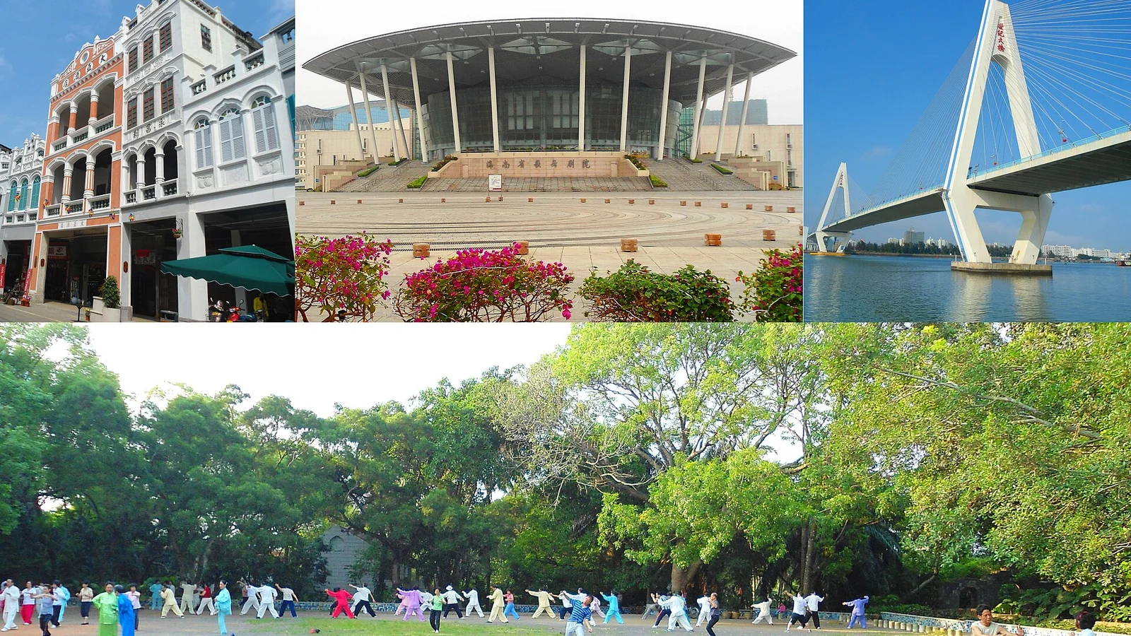 Haikou city and tropical waterfront