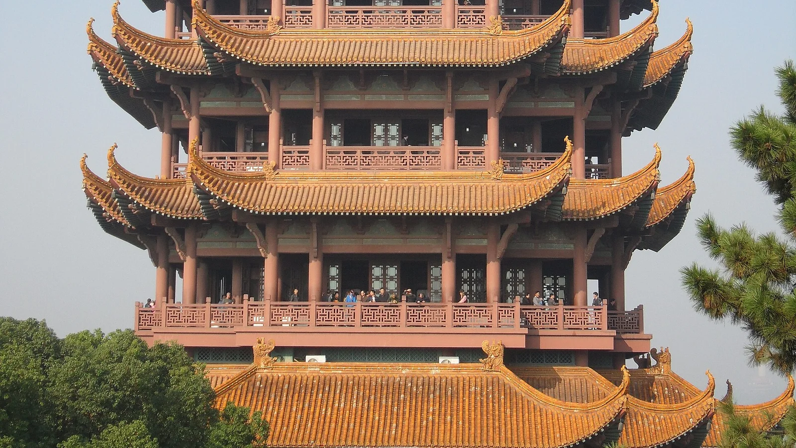 Wuhan city skyline and bridges